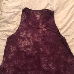 Purple tie dyed tank top